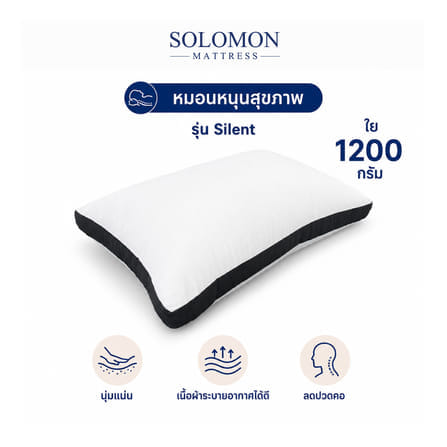 หมอนหนุนสุขภาพ SIZE S SOLOMON ใย 1,200 คุณภาพพรีเมียม รุ่น SILENT_0